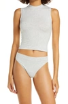 Skims Stretch Cotton Jersey Scoop Neck Tank In Light Heather Gray