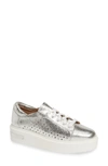 Linea Paolo Kendra Platform Sneaker In Silver Leather