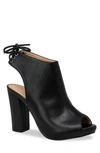 Chase & Chloe Marcy Cutout Bootie In Black Pu