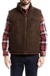 Rainforest Faux Shearling Lined Faux Suede Vest In Timber