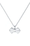 Ted Baker Sarahli Bow Pendant Necklace In Silver/ Crystal