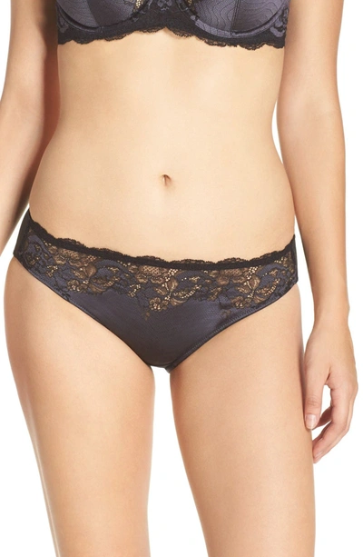 Wacoal Lace Affair Indigo Lace Briefs In Black And Grey