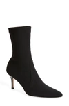 Stuart Weitzman Black Ankle Boots With Stiletto Heel And Zip Closure On The Side In Suede Woman In Black Micro