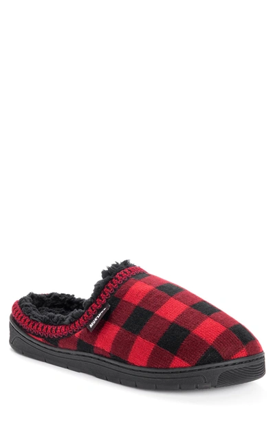 Muk Luks Gabriel Faux Shearling Lined Slipper In Red/black