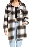 Thread & Supply Long Shirt Jacket In Black Multi Plaid