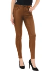Kut From The Kloth Donna Coated High Waist Ankle Skinny Jeans In Cognac