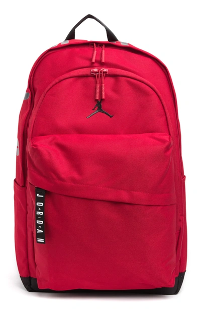 Jordan Air  Camo Print Patrol Backpack In Black Gym Red