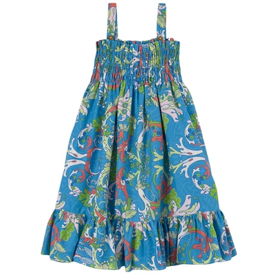 Versace Girls Teen Blue Baroccofest Dress