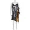 Burberry Ladies Gold Bicolor Sequin Cocktail Dress In Gold