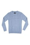 X-ray Cable Knit Sweater In Cashmere Blue