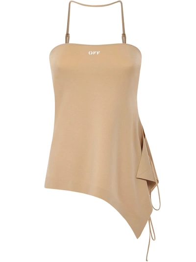 Off-white Asymmetric Strapless Top In Neutrals