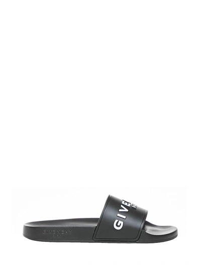 Givenchy Kids' Logo-print Rubber Sliders 6-8 Years In Black