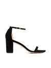 Stuart Weitzman 'nearlynude' Ankle Strap Suede Sandals In Black