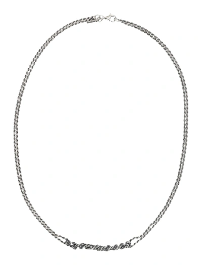 Emanuele Bicocchi Crochet Necklace In Silver