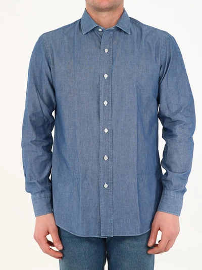 Salvatore Piccolo Denim Cotton Shirt In Blue