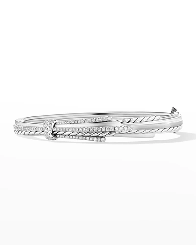 David Yurman Angelika Diamond Multi-row Bangle Bracelet In Sterling Silver