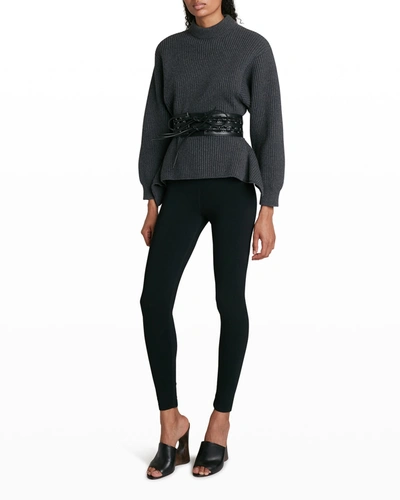 Alaïa Wool Leggings In Noir