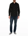 Robert Graham Righteous Cotton Stretch Contrast Trimmed Classic Fit Button Down Shirt In Black