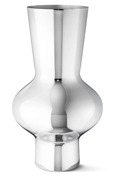Georg Jensen Alfredo Stainless Steel Vase In Silver