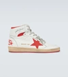 Golden Goose Sky-star High Top Sneaker In White/red