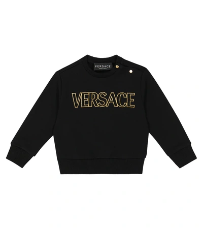 Versace Baby's Foil Stamp Logo Sweatshirt In Black