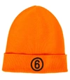 Mm6 Maison Margiela Kids Orange Logo Beanie In Bright Orange