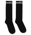Mm6 Maison Margiela Logo Cotton-blend Socks In Black