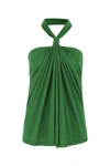 Loewe Green Crepe Top With Twisted Knot