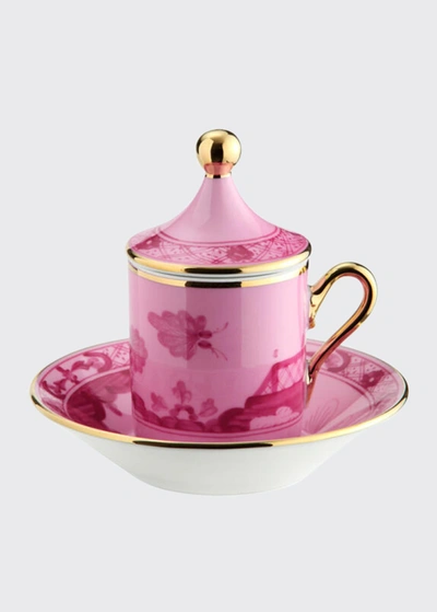Ginori Empire-style Coffee Cups & Saucers, Set Of 2 - Pink