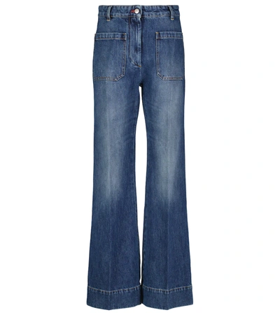 Victoria Beckham Alina High-rise Wide-leg Jeans In Multi