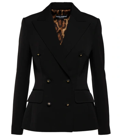 Dolce & Gabbana Double-breasted Wool Blazer In Black