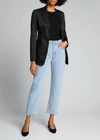 Still Here Tate Cropped Jeans With Contrast Panels In Blue