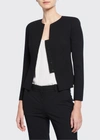 Akris Tabbed Button-front Short Wool Jacket In Navy