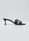 Manolo Blahnik Haribalmu Sandal - Black - Atterley In Blck0015silv0461