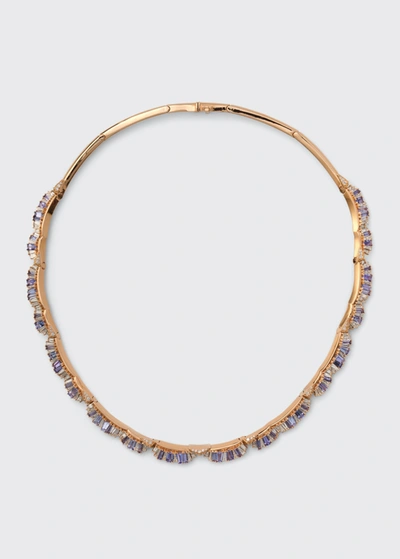 Nak Armstrong Ruched Necklace With Tanzanite And White Diamonds In Blue