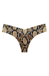 Commando Seamless Printed Thong In Snakeskin