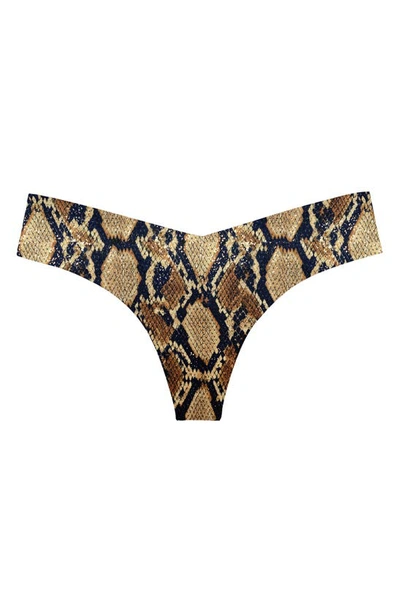 Commando Seamless Printed Thong In Snakeskin