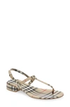 Burberry Sandals With A Check Pattern In Multi-colored