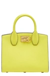 Ferragamo The Studio Box Leather Top Handle Bag In Canary Yellow