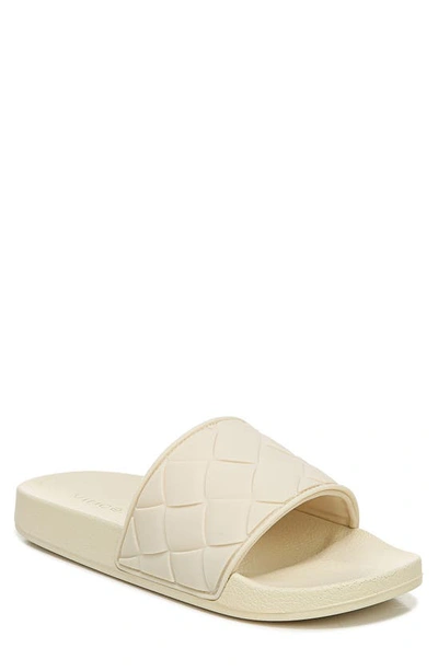 Vince Watley Eva Woven Slide Sandals In Cream