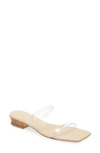 Cult Gaia Liz Square Toe Block Heel Slide Sandal In Clear