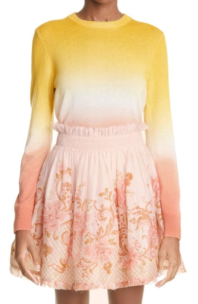 Zimmermann Postcard Ombré Cashmere Sweater In Sunset Ombre