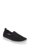Ilse Jacobsen Tulip 139 Perforated Slip-on Sneaker In Black On White Sole