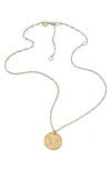 Jennifer Zeuner Amelia Butterfly Coin Pendant Necklace In Gold