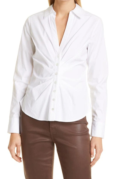 Veronica Beard Unity Stretch Cotton Blouse In White
