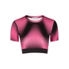 Rabanne Graphic-print Cropped Fitted T-shirt In Pink
