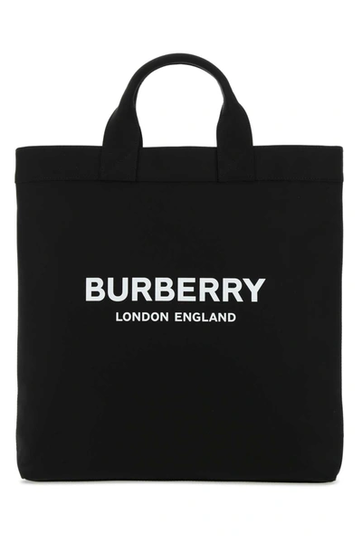 Burberry 徽标印花 Econyl® 托特包 In Black