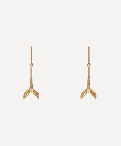 Annoushka Yellow Gold And Diamond Tulip Drop Earrings