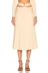 Simkhai Arabella Compact Ribbed-knit Skirt In Almond