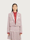 Ferragamo Patterned Boxy Jacket In White